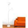 Simple Designs Floor Lamp with Reading Light, White LF2000-WHT